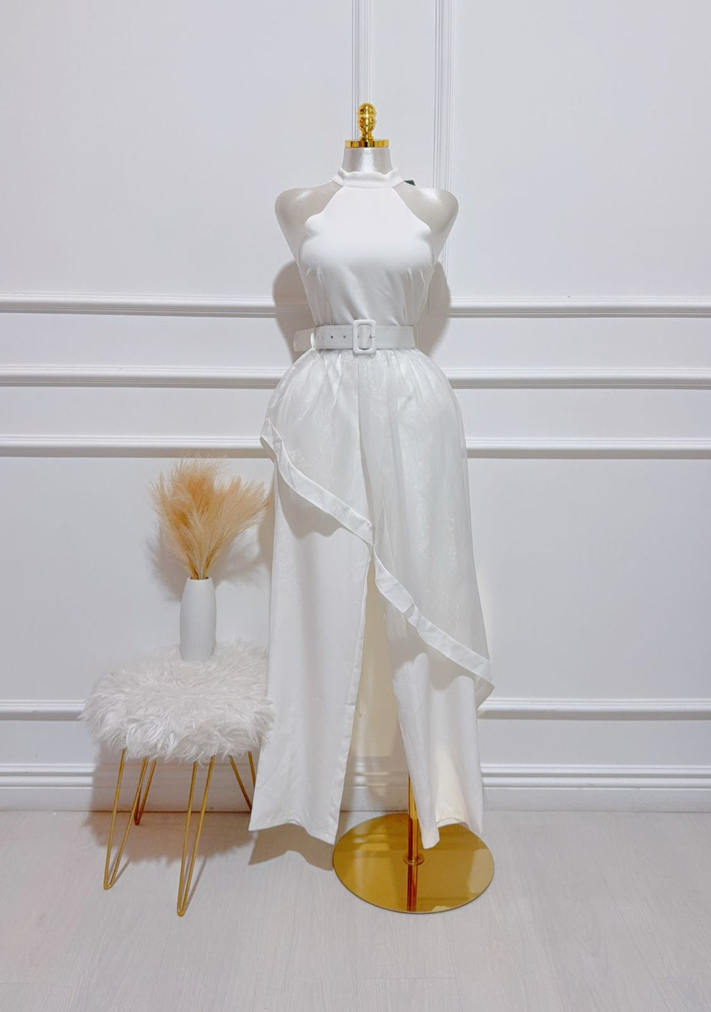 Set Blusa Larga Cinto Pantalon