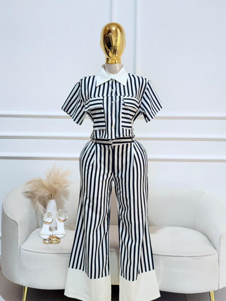 CONJUNTO PANTALON RAYAS NEGRO