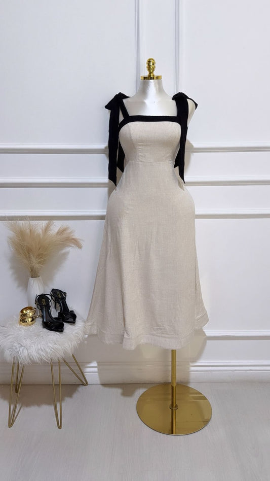 Vestido Lino Vuelo Tirantes Natural