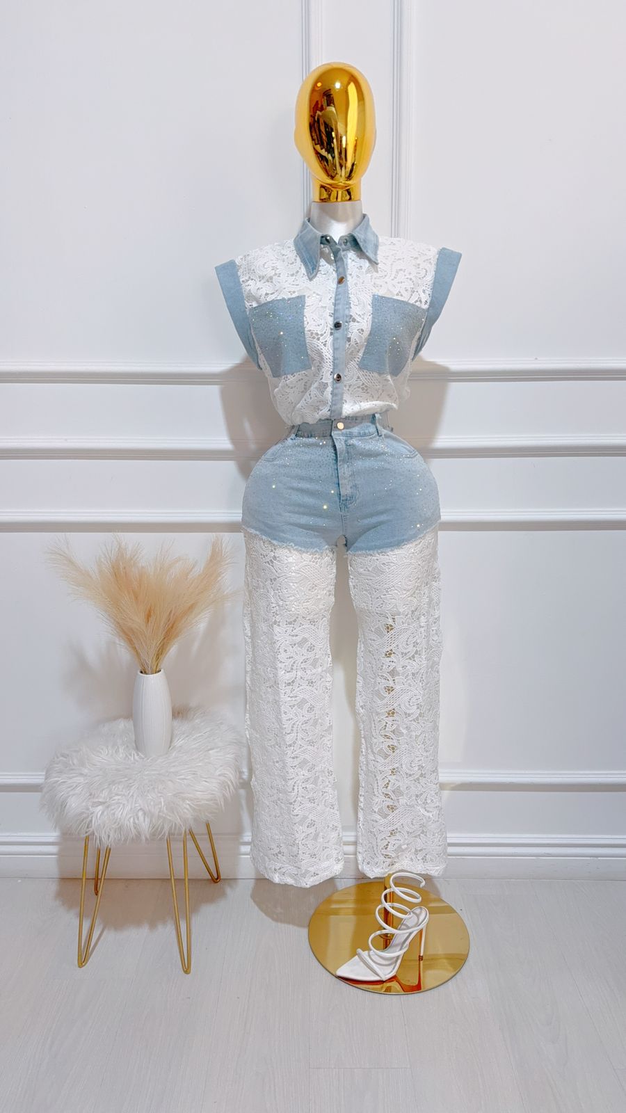 Set Encaje Blanco Demin