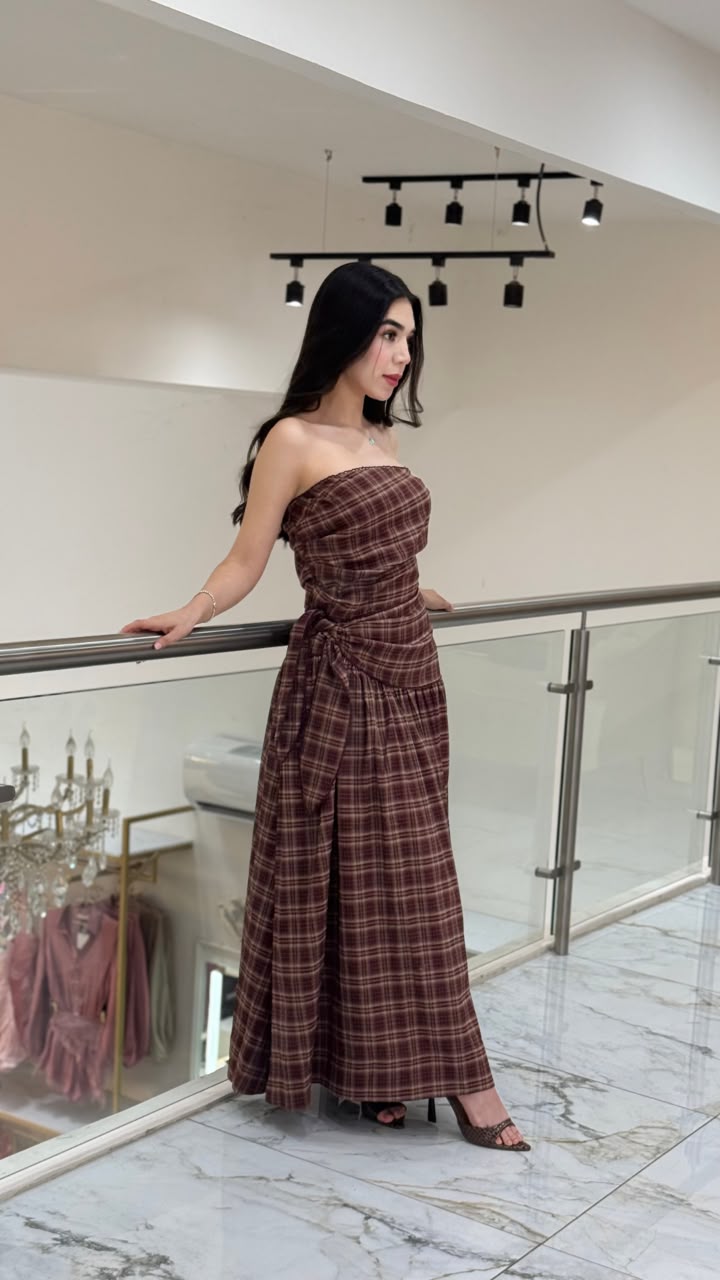 Vestido cafe rayas