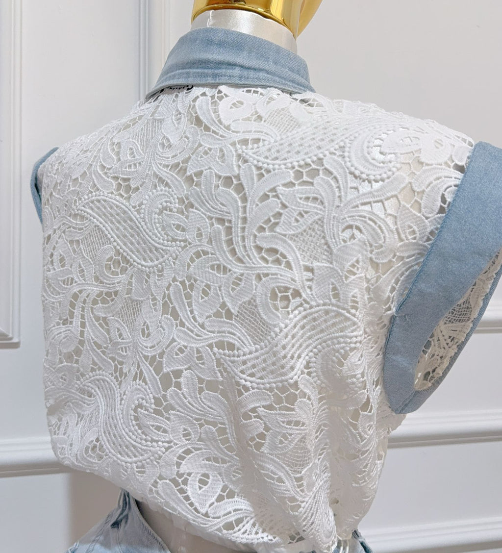 Set Encaje Blanco Demin