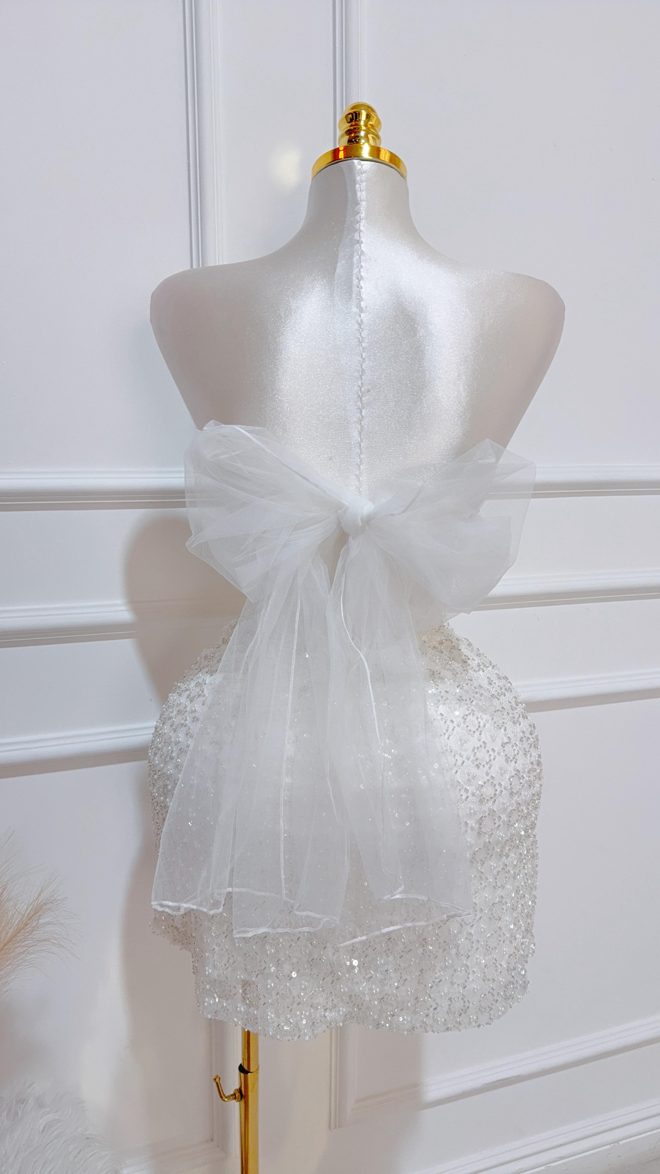 Vestido Blanco Perlitas