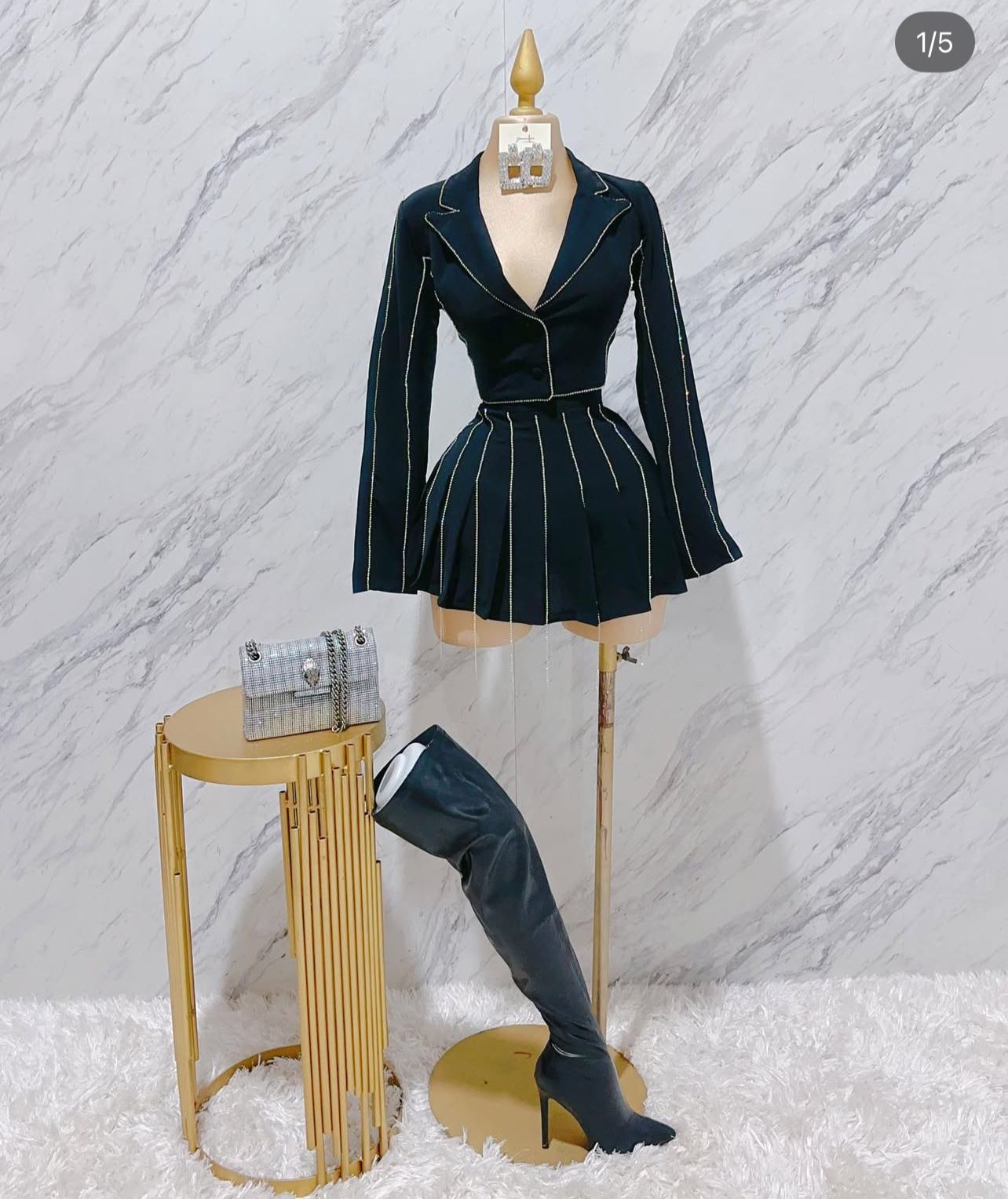 Conjunto Negro Bolero Falda