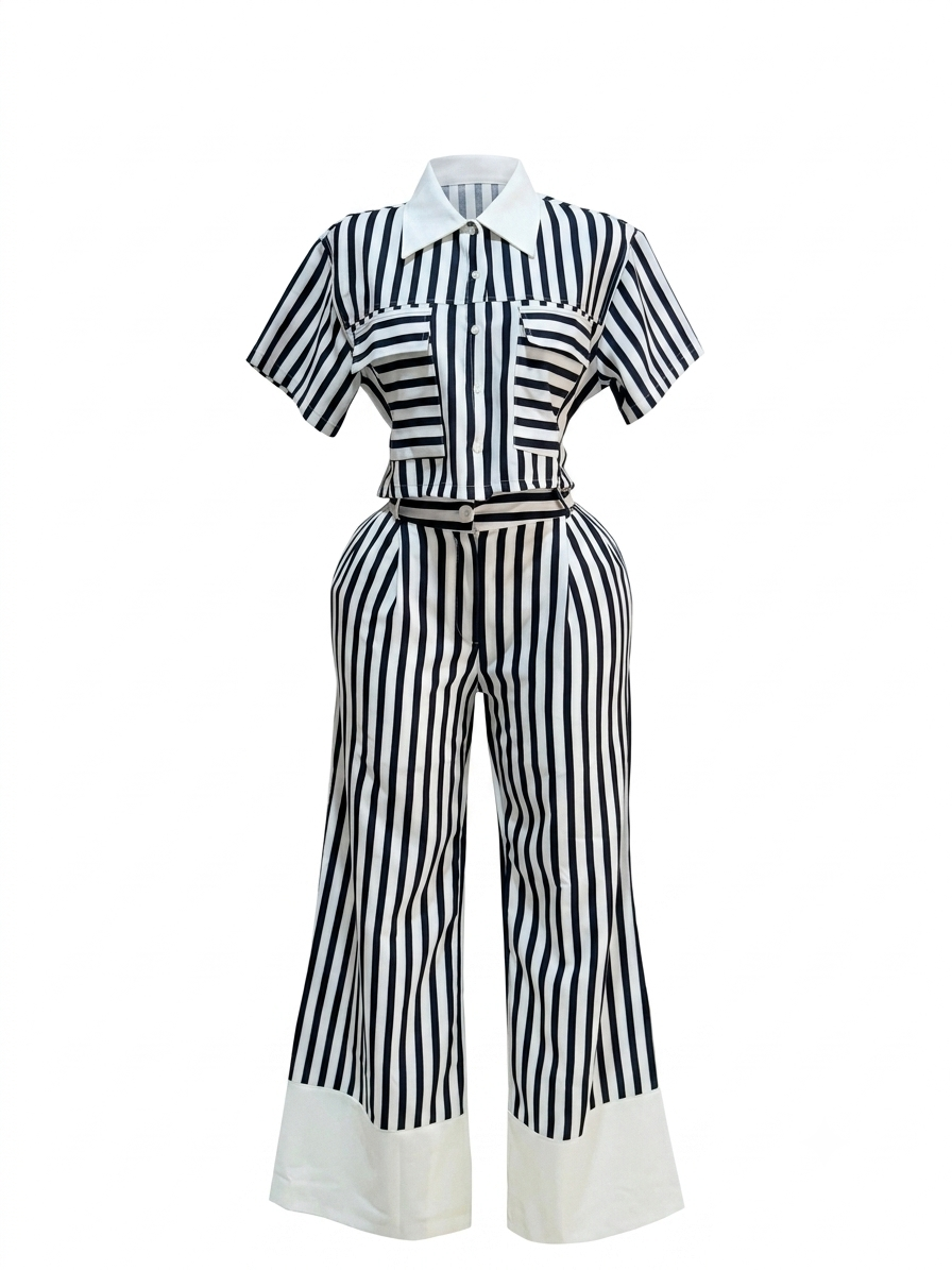 CONJUNTO PANTALON RAYAS NEGRO