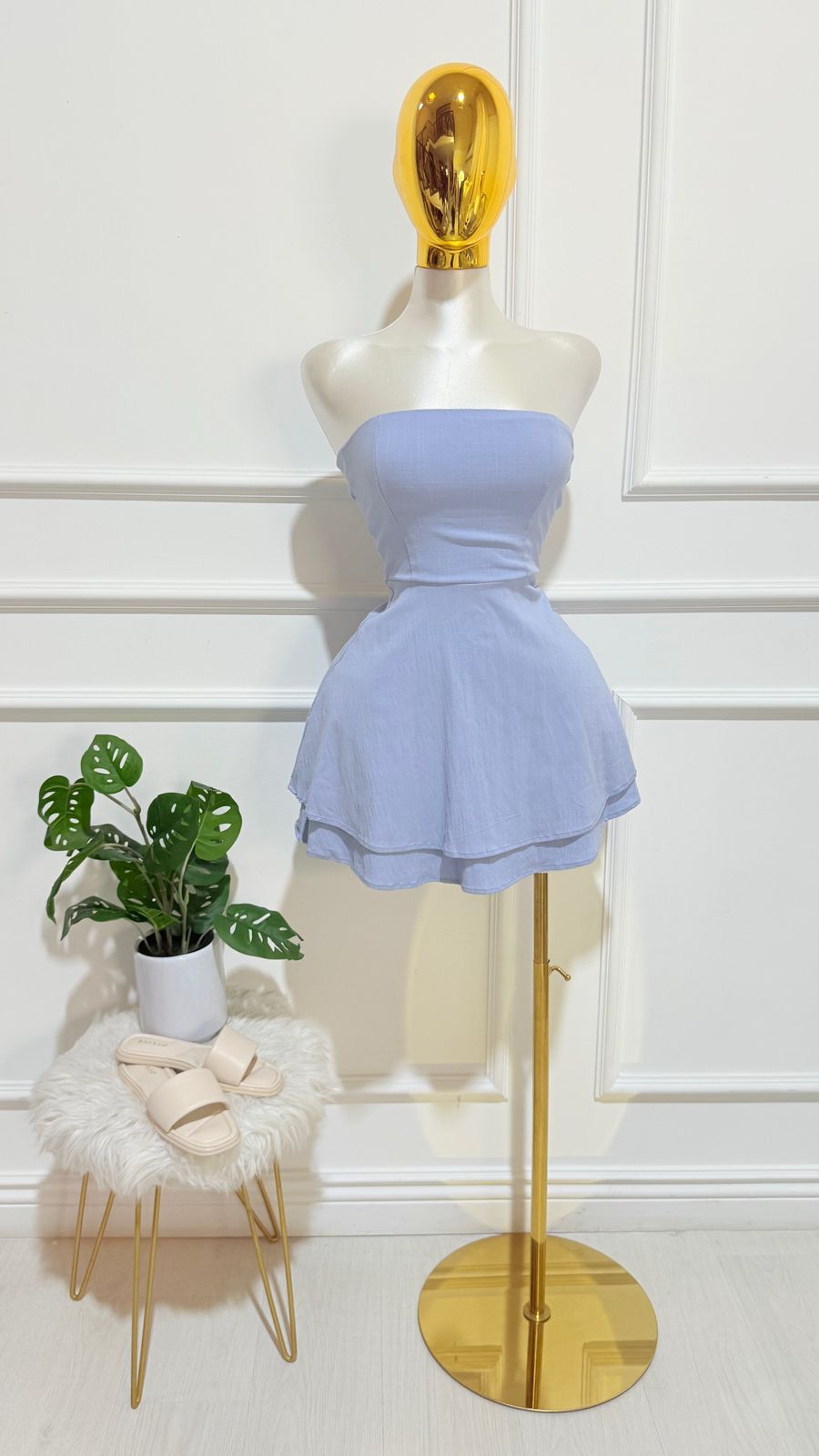 Vestido Corto Tubo Azul