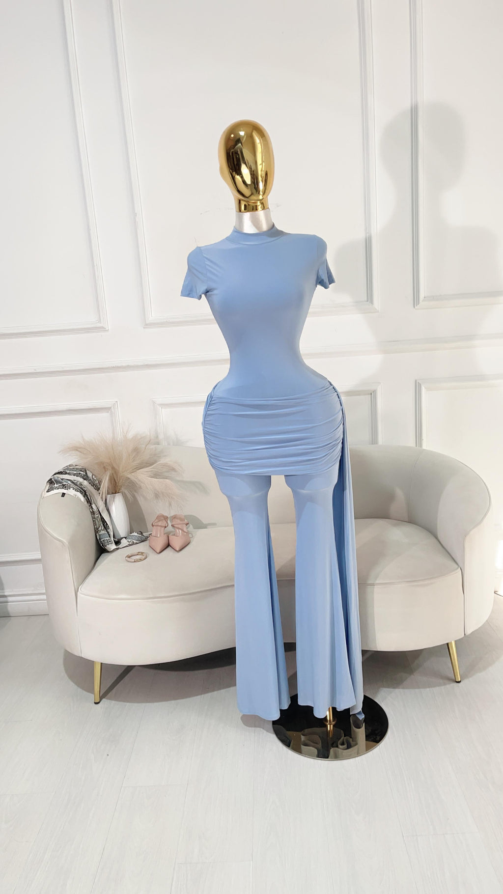 CONJUNTO PANTALON BLUSA AZUL