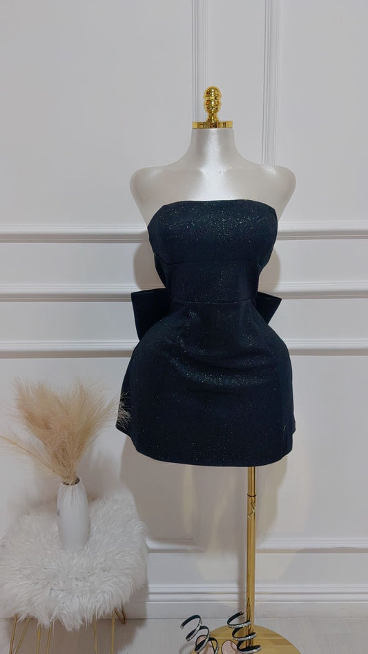 Vestido Brilloso Lazo Grande