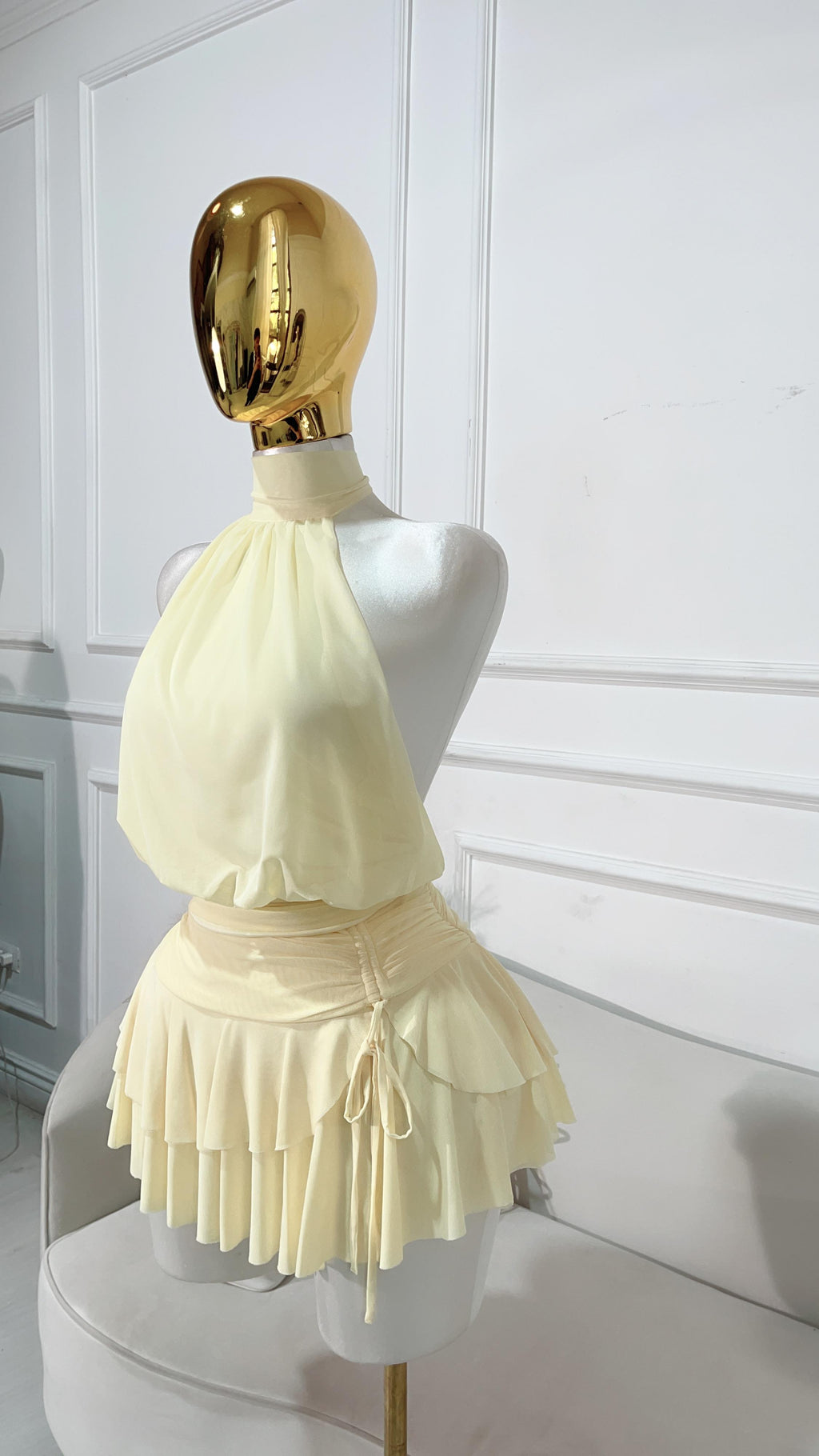 MINI FALDA AMARILLA OLANES