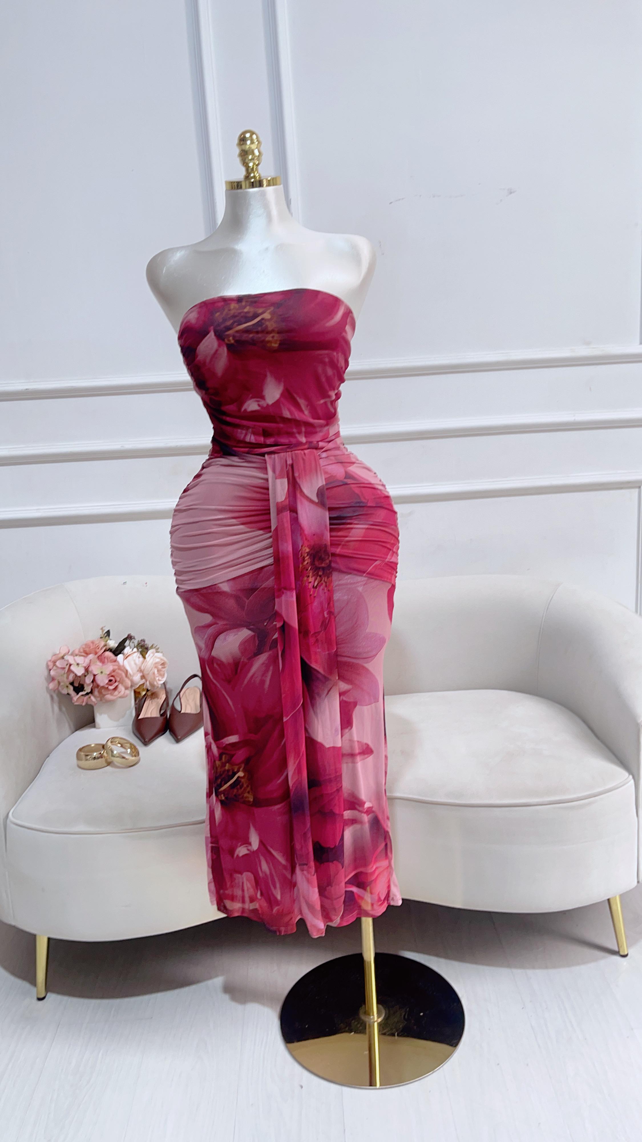 VESTIDO MIDI MAGENTA