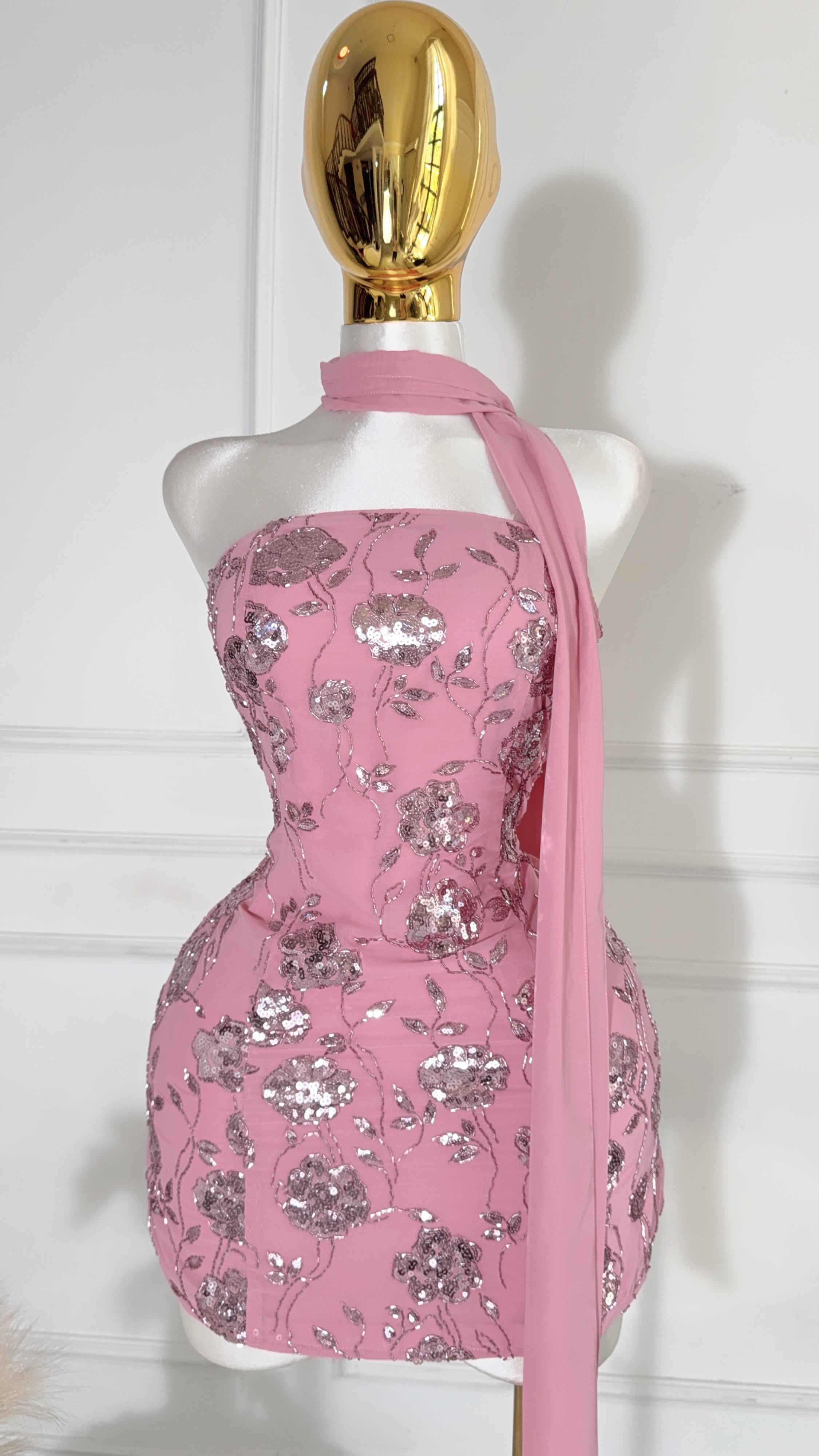 VESTIDO ROSA DE FIESTA