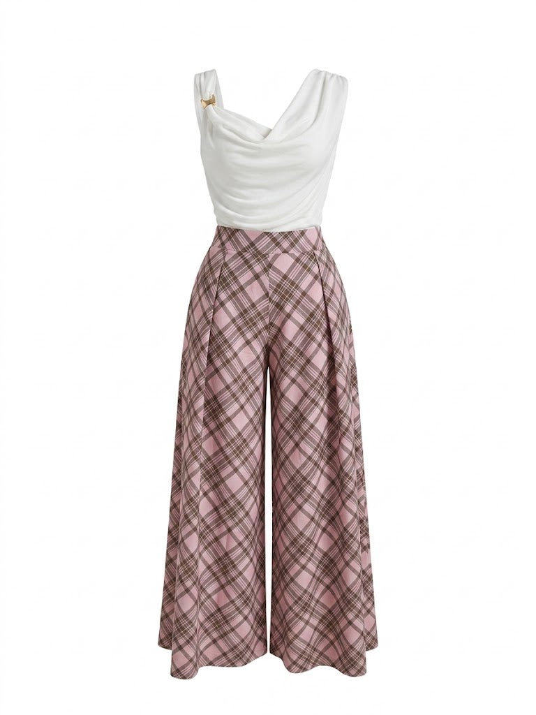 PANTALON ROSA CUADROS