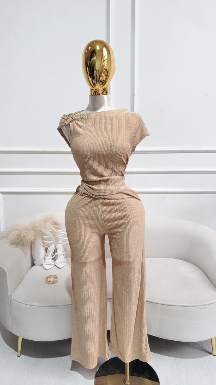SET DE PANTALÓN NUDE DRAPEADO
