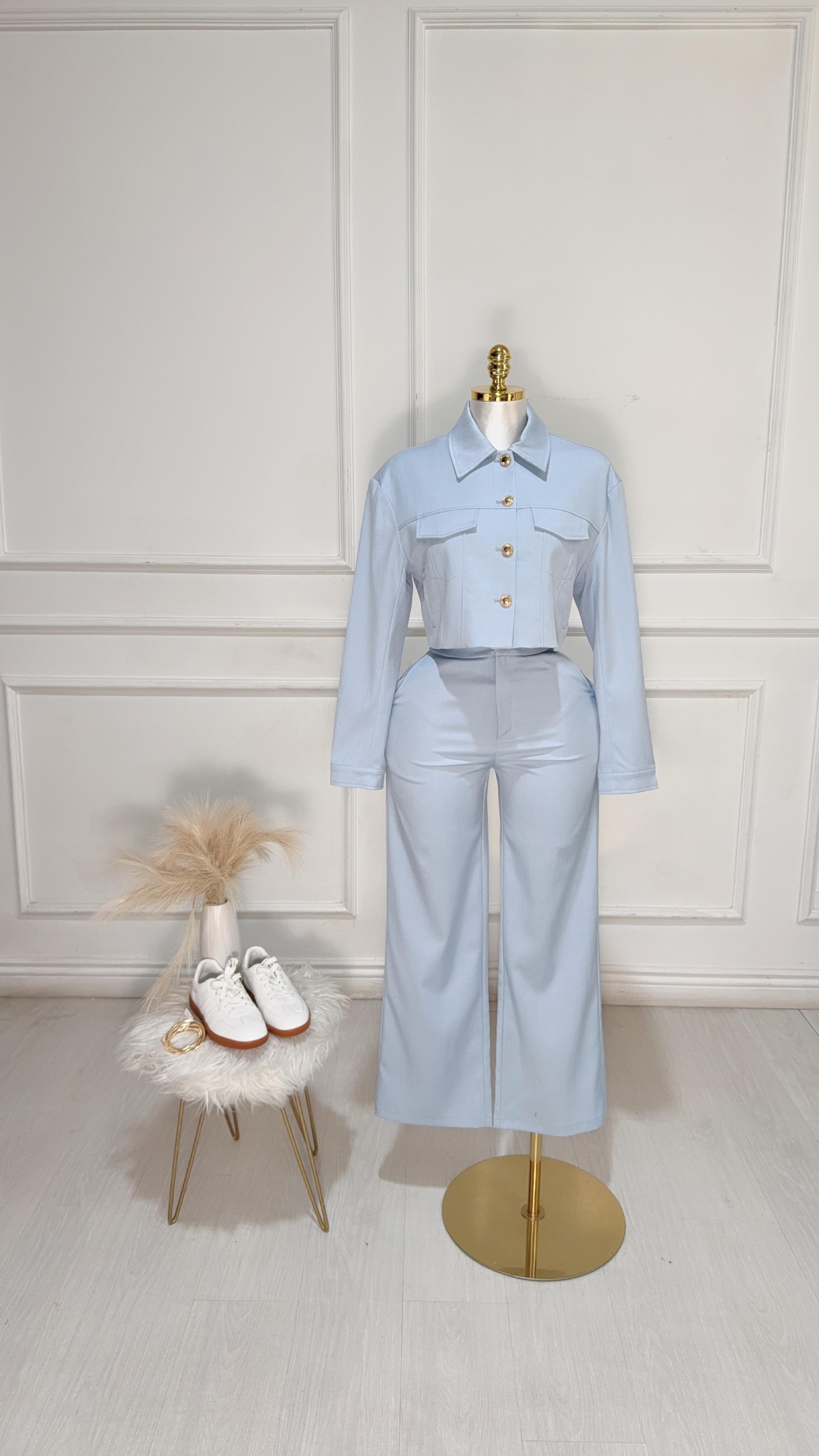 CONJUNTO AZUL BOLSAS ENFRENTE