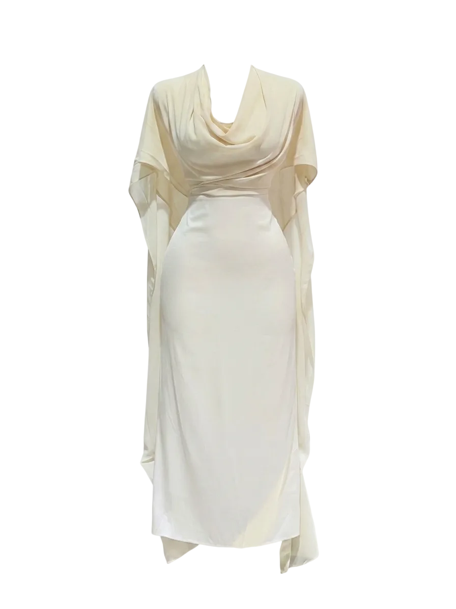 VESTIDO AMARILLO SATIN MESH