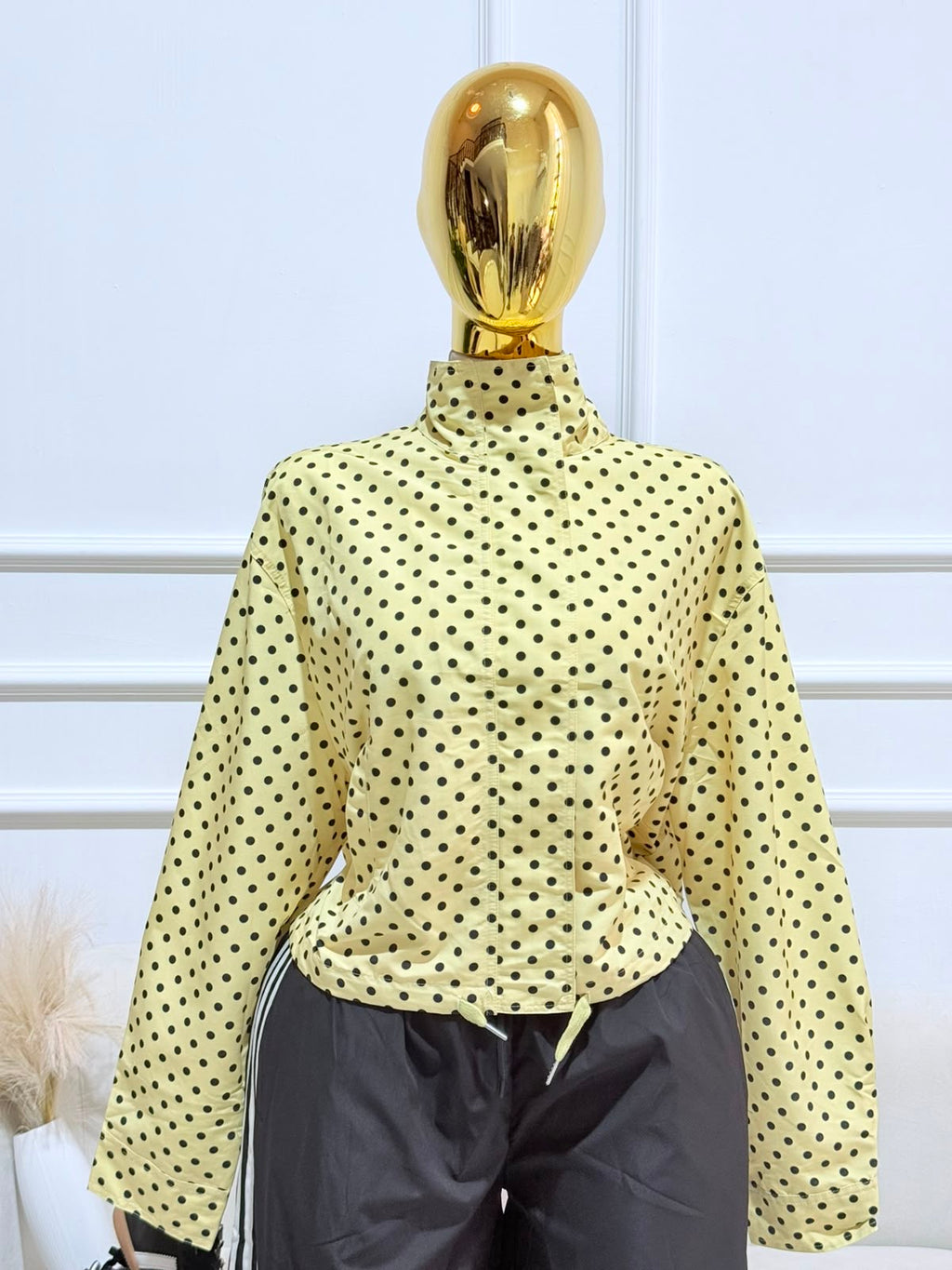 BLUSA AMARILLA MANGA LARGA POLKA