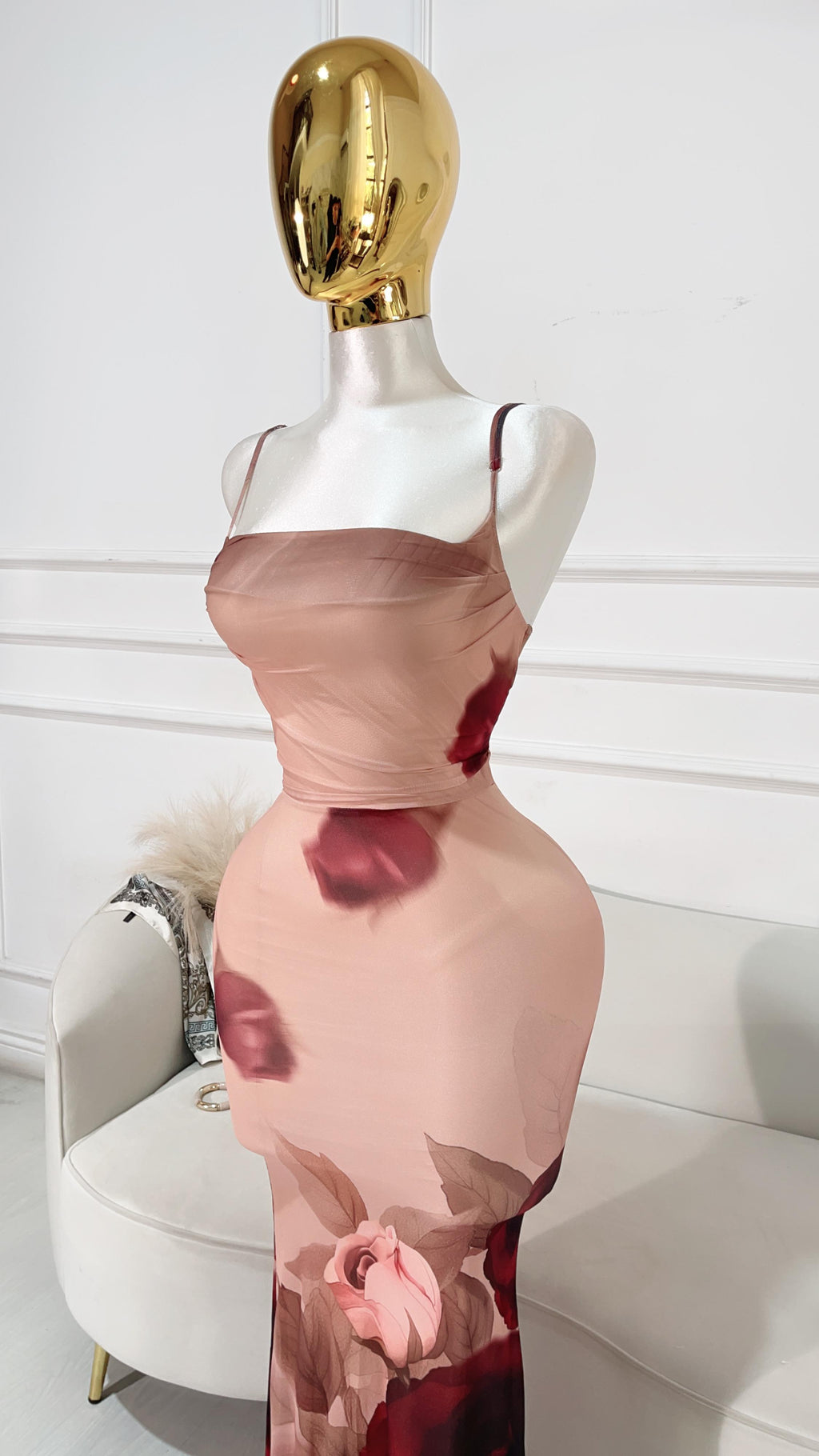 VESTIDO TIRANTES FLOR ROSA