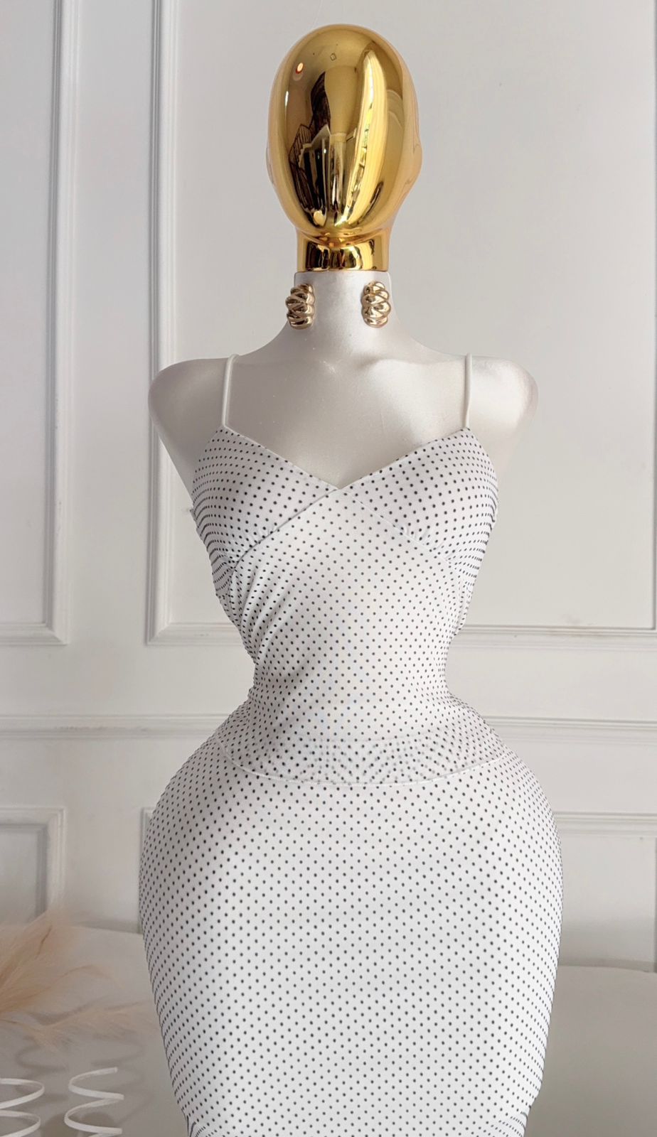 Conjunto Falda Bolitas Negras