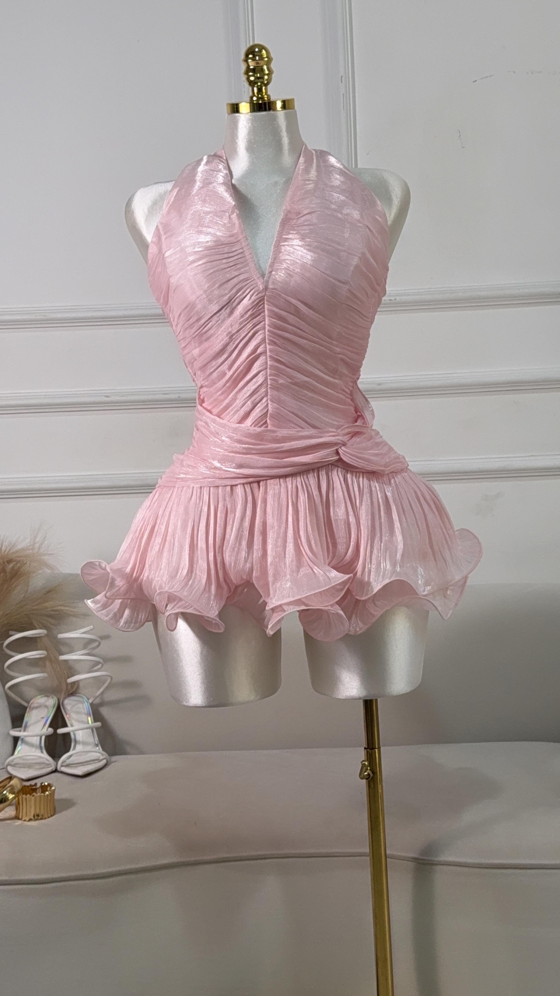 VESTIDO CORTO ROSA