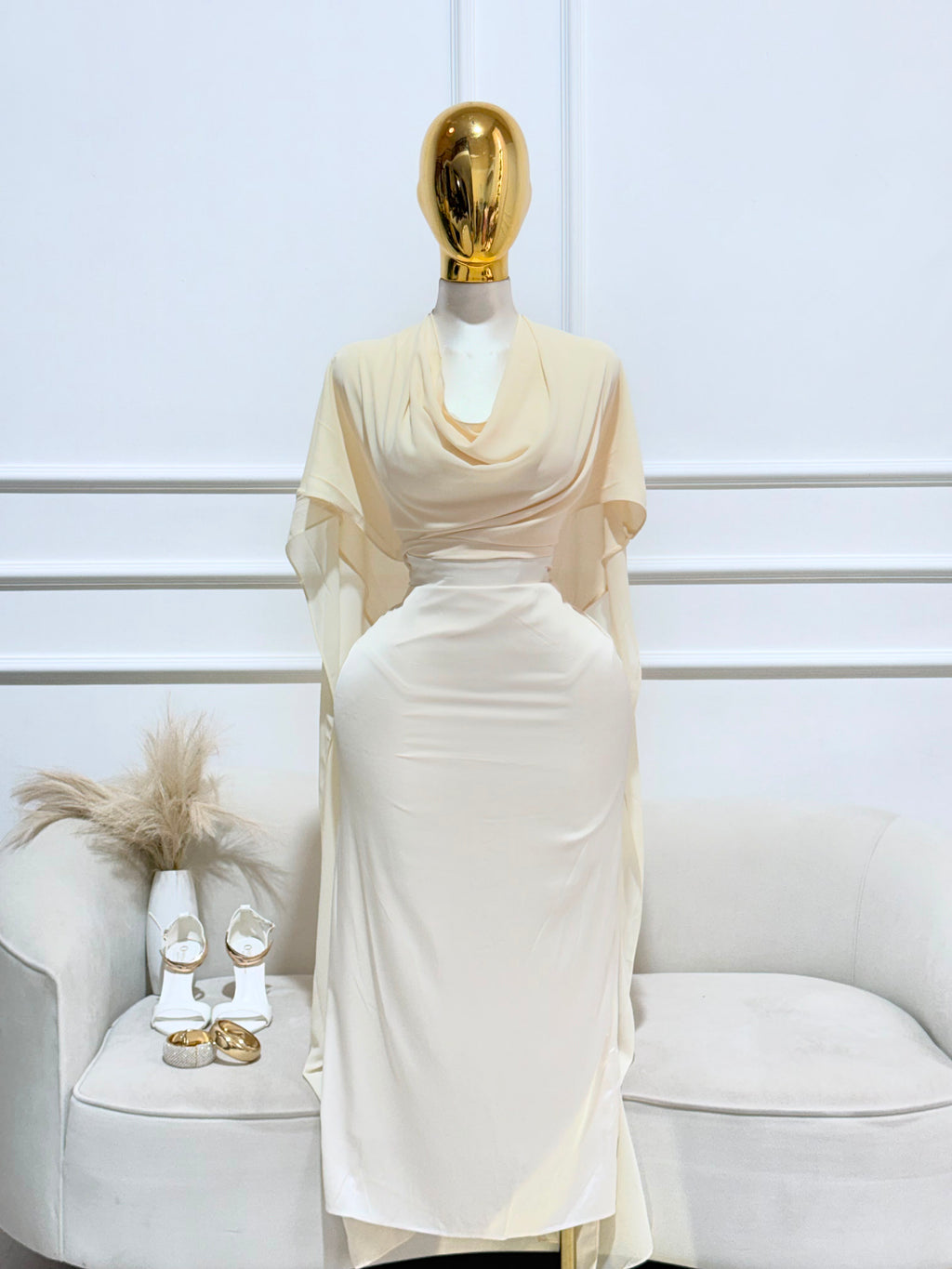VESTIDO AMARILLO SATIN MESH