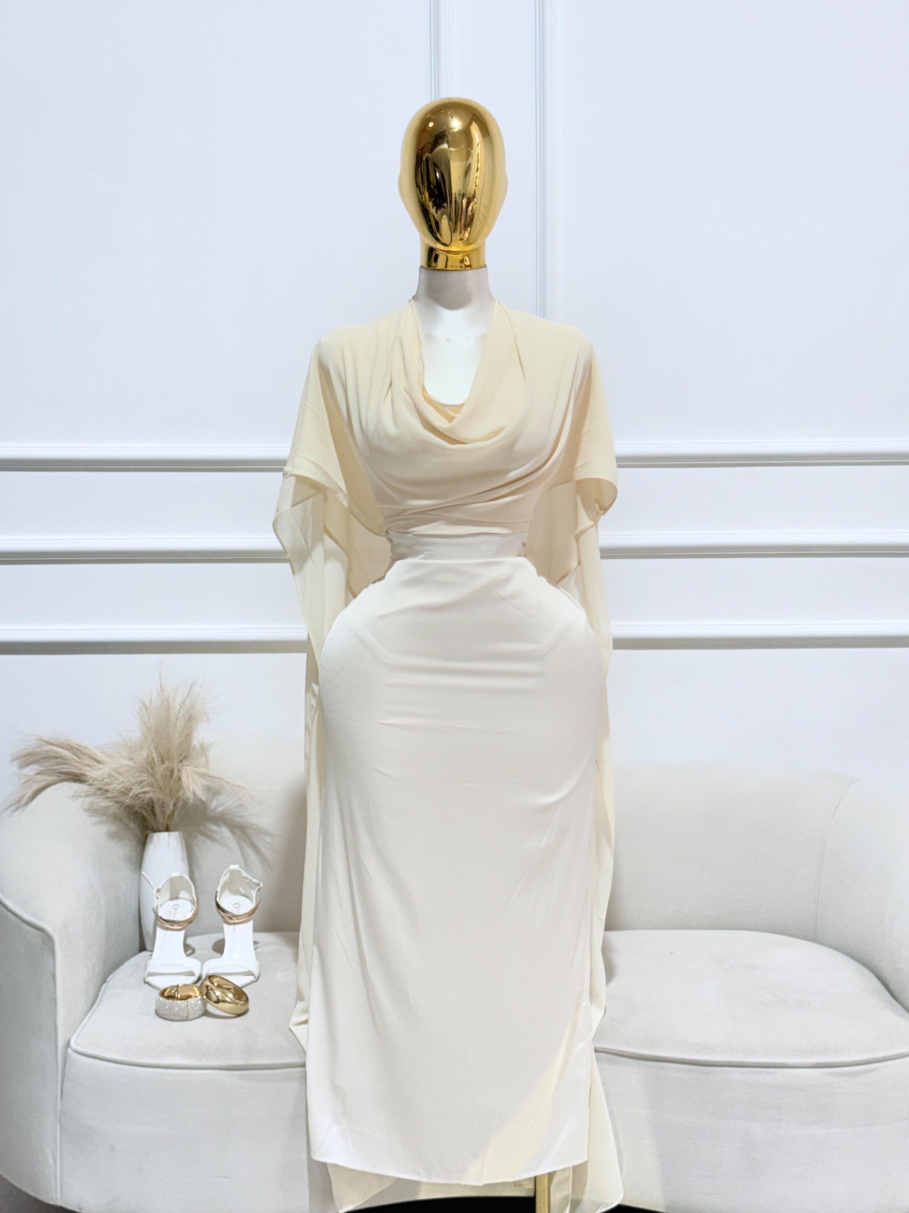 VESTIDO AMARILLO SATIN MESH
