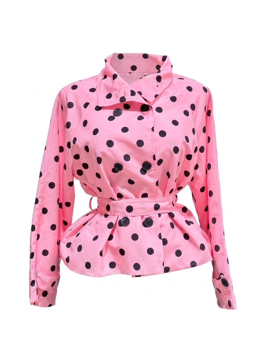 BLUSA MANGA LARGA POLKA ROSA