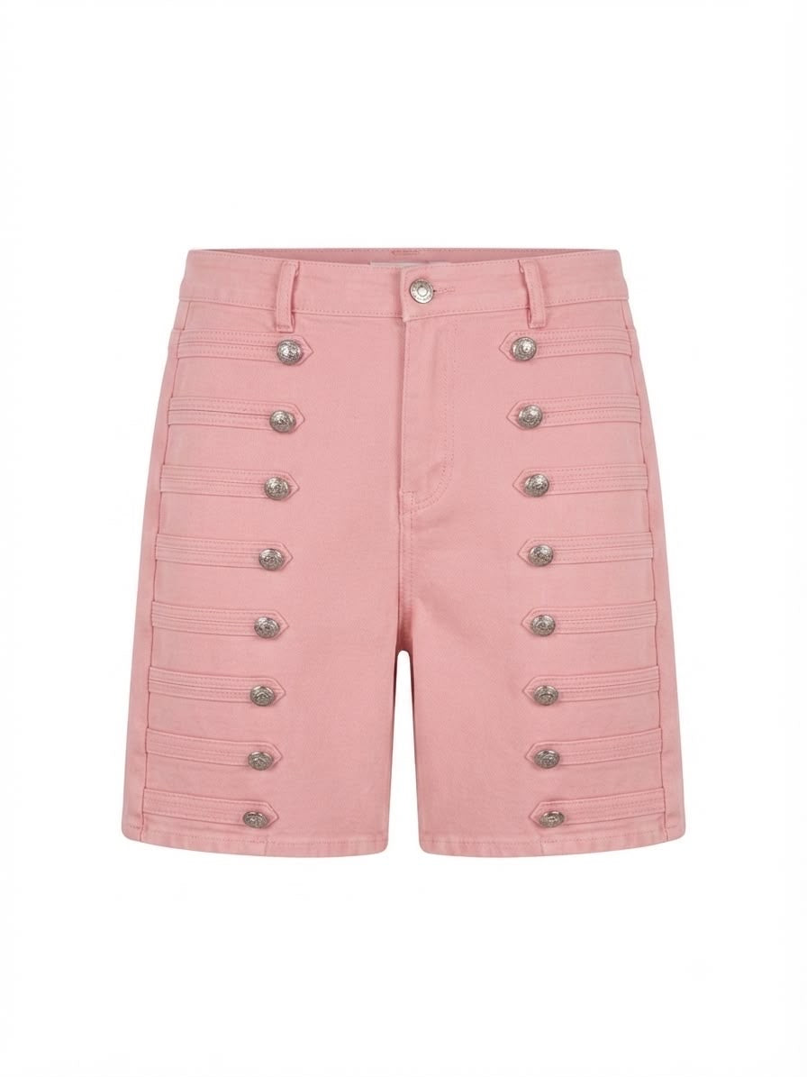 SHORT LARGO ROSA BOTONES
