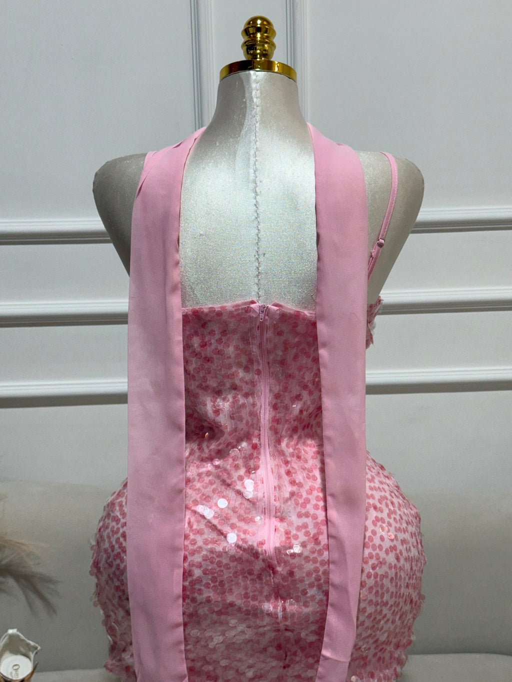 VESTIDO LENTEJUELAS ROSA