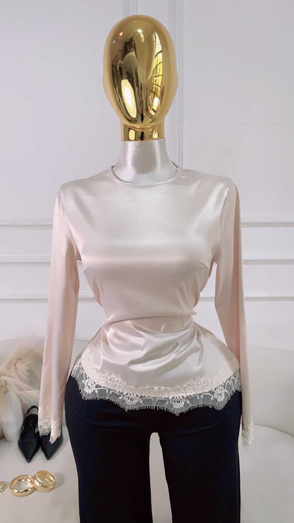 BLUSA SATIN BEIGE