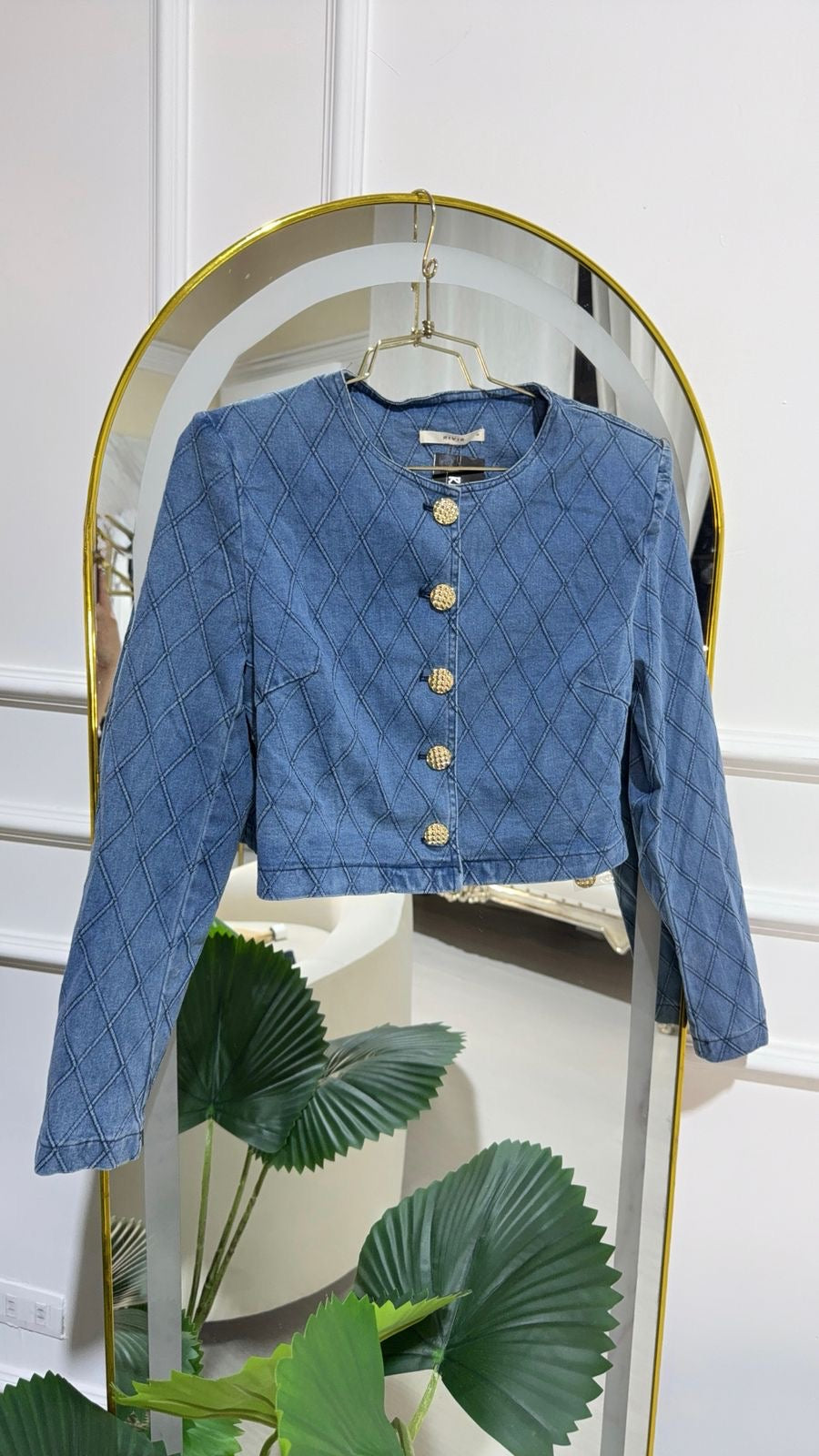 Chaqueta Denim Botón Dorado