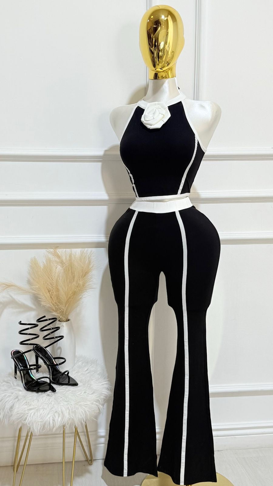 Set Top Pantalón Negro Blanco