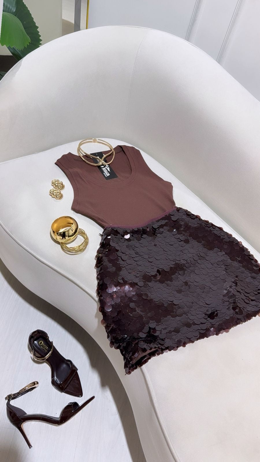 Set Blusa Falda Lentejuelas