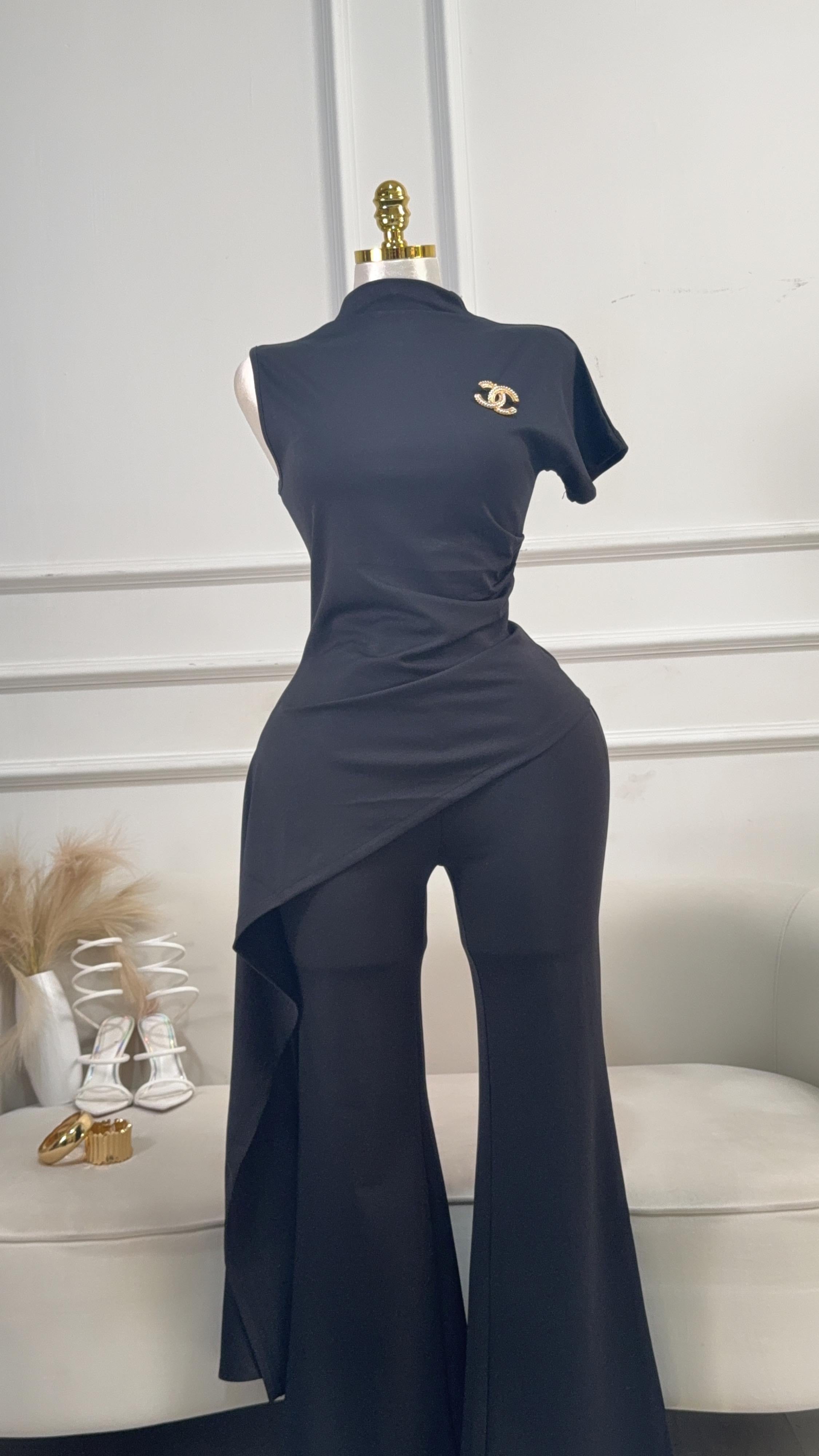 CONJUNTO PANTALÓN LARGO NEGRO