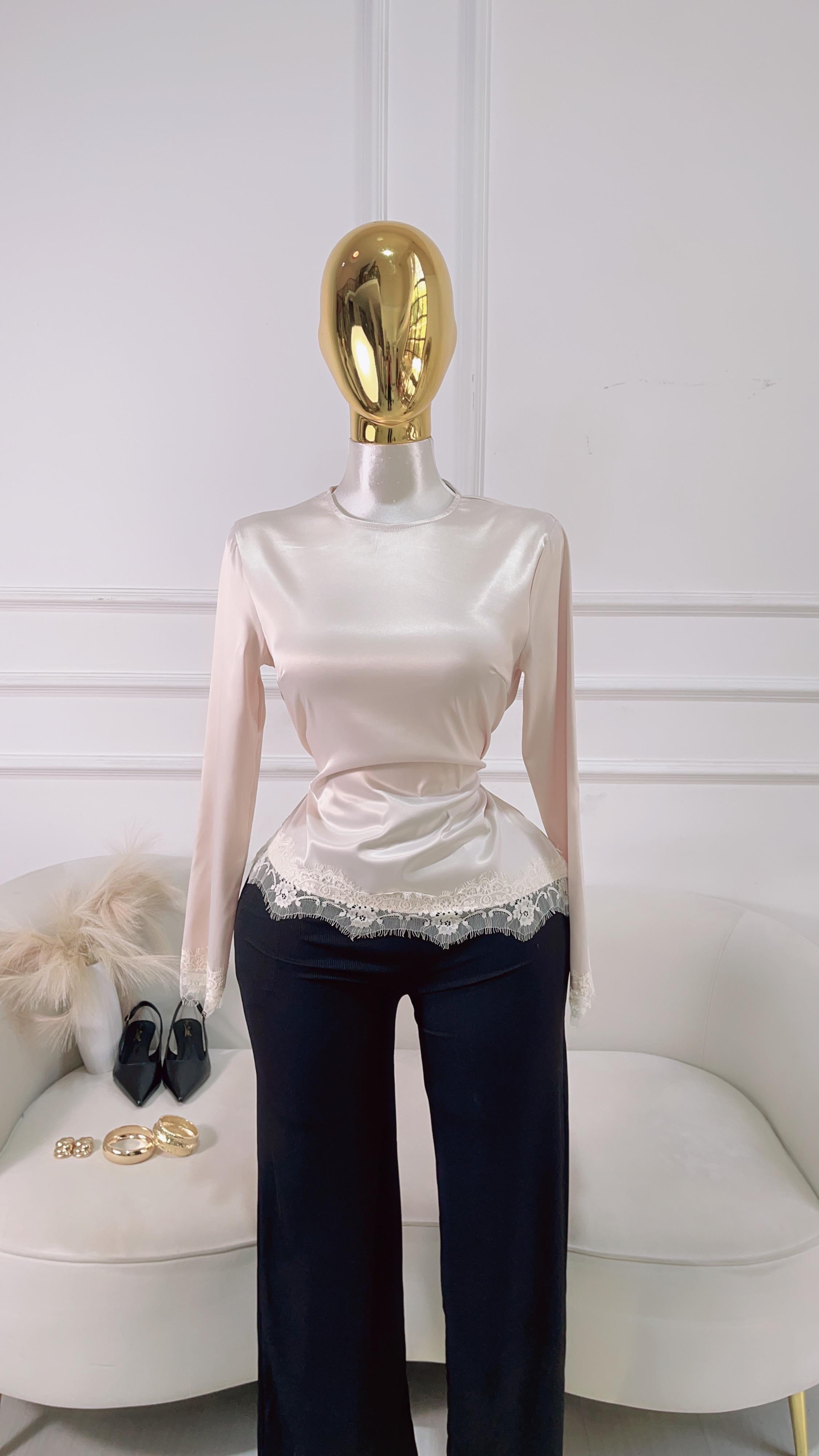 BLUSA SATIN BEIGE