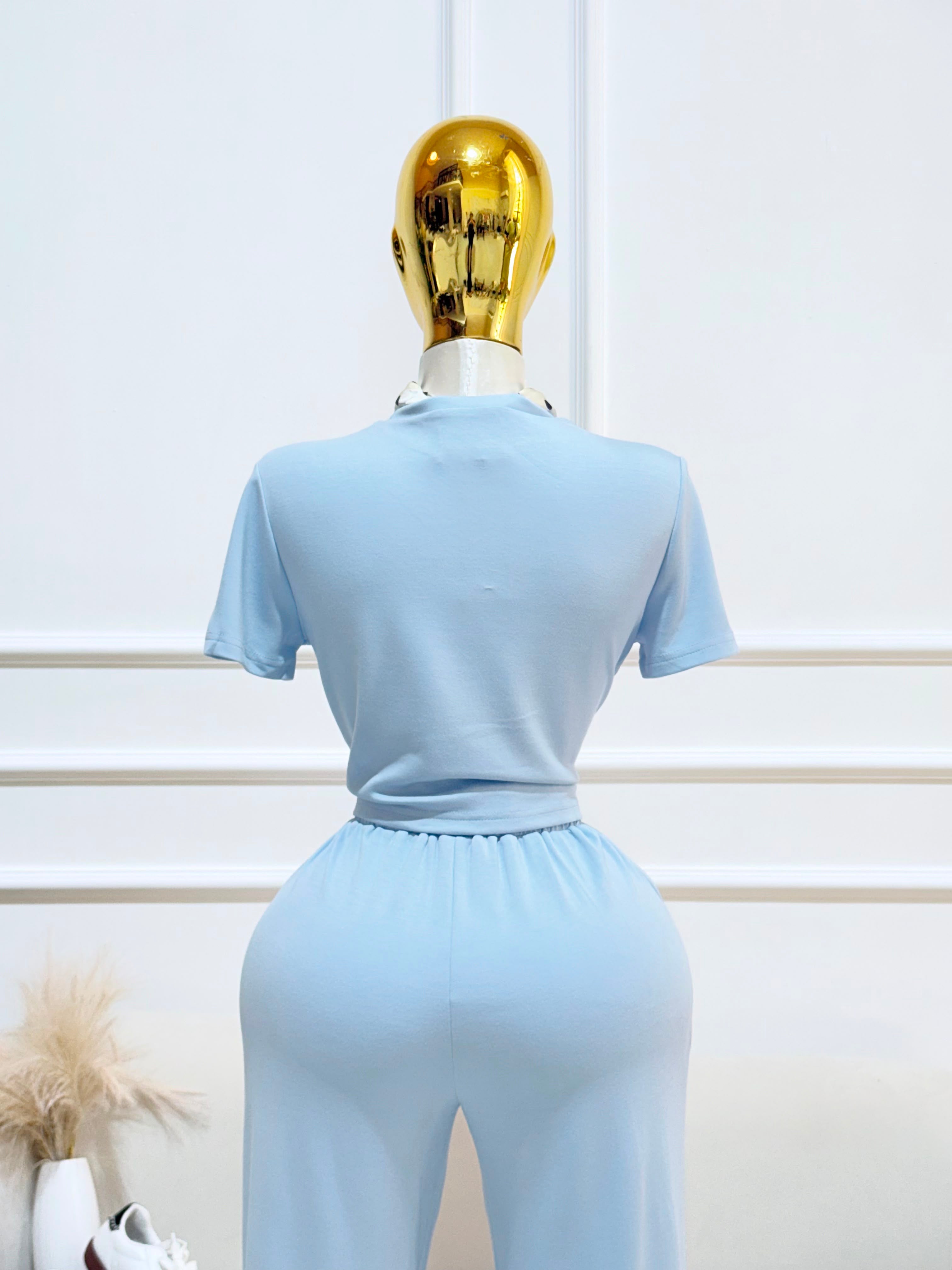 CONJUNTO PANTALÓN AZUL MANGA CORTA