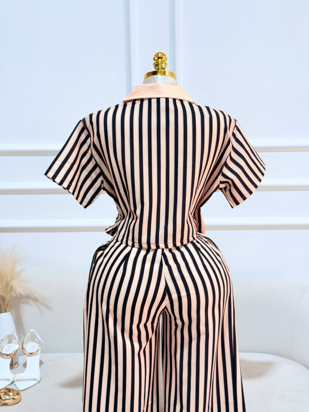 CONJUNTO PANTALON RAYAS DURAZNO