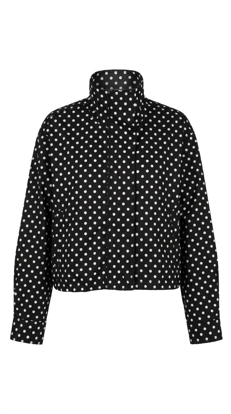 Blusa ml negra lunares blancos