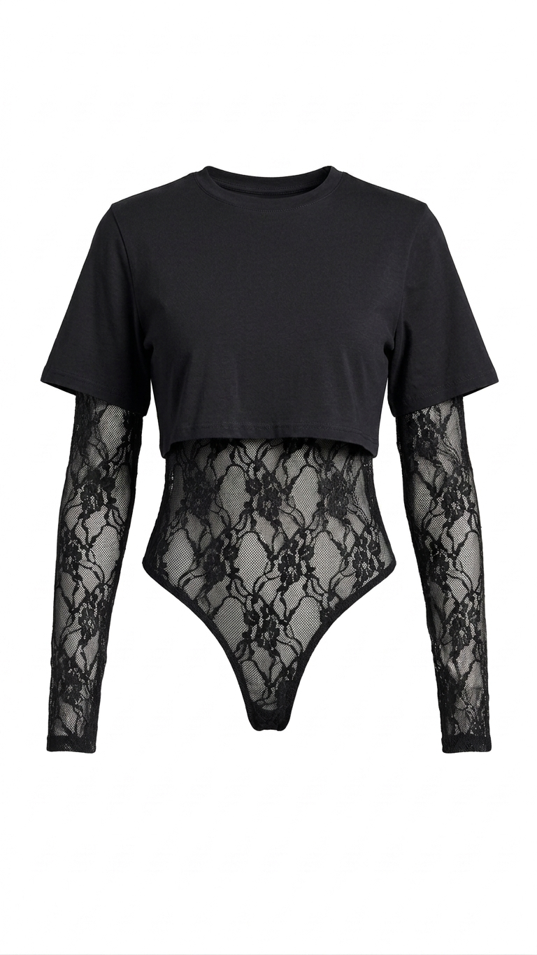 PANTIBLUSA NEGRA ENCAJE
