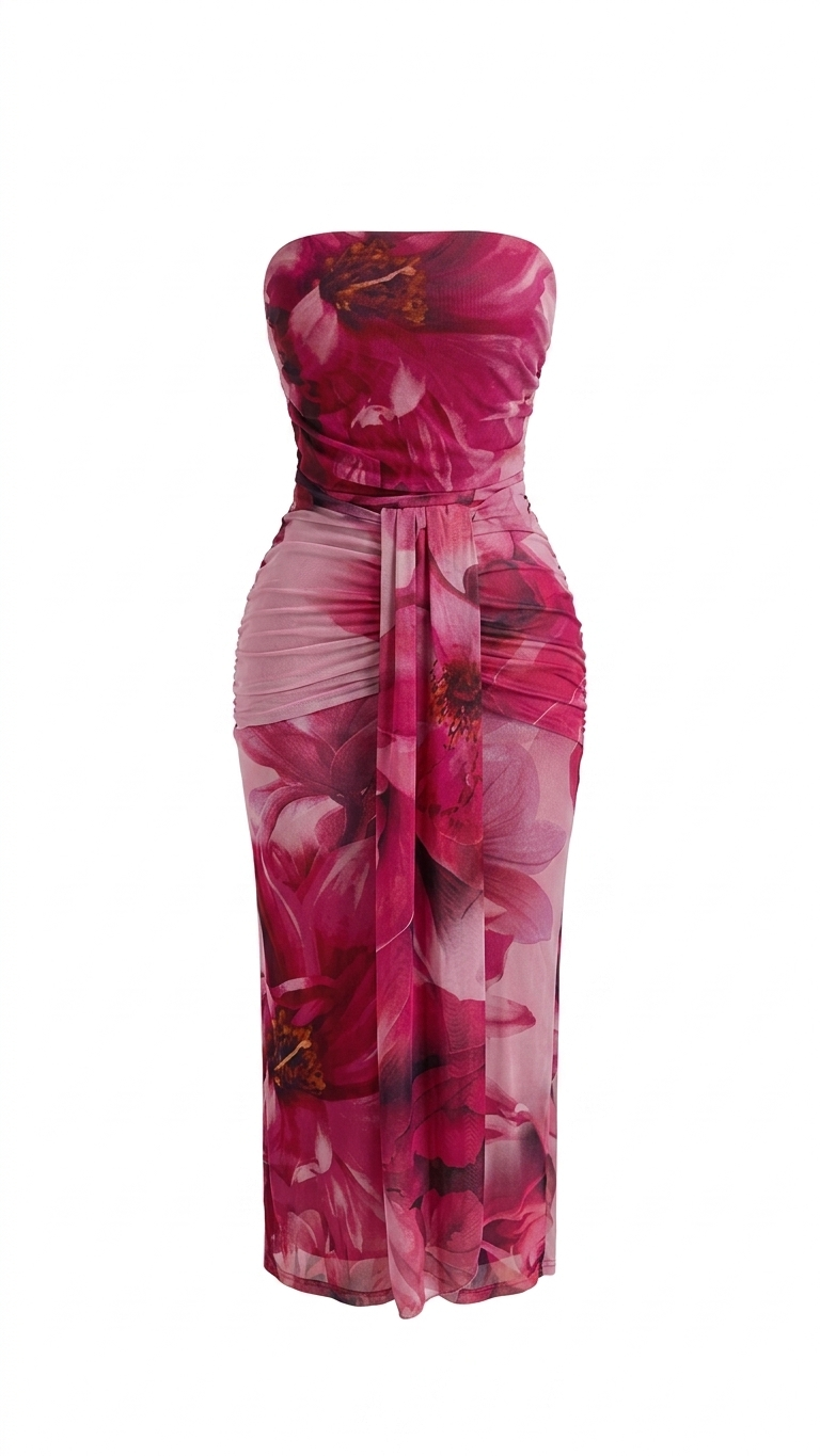 VESTIDO MIDI MAGENTA