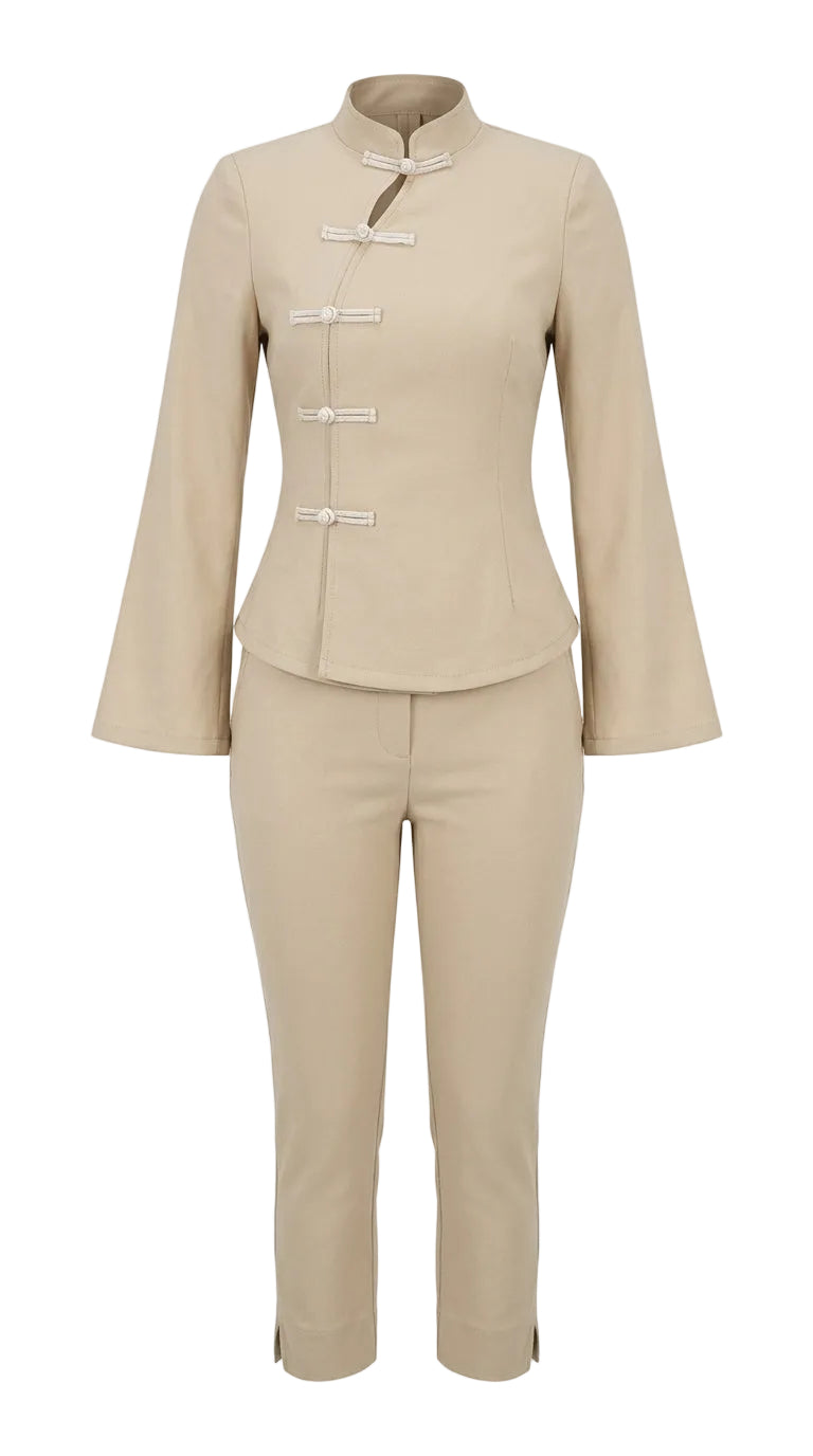 CONJUNTO MANGA LARGA CAPRI BEIGE
