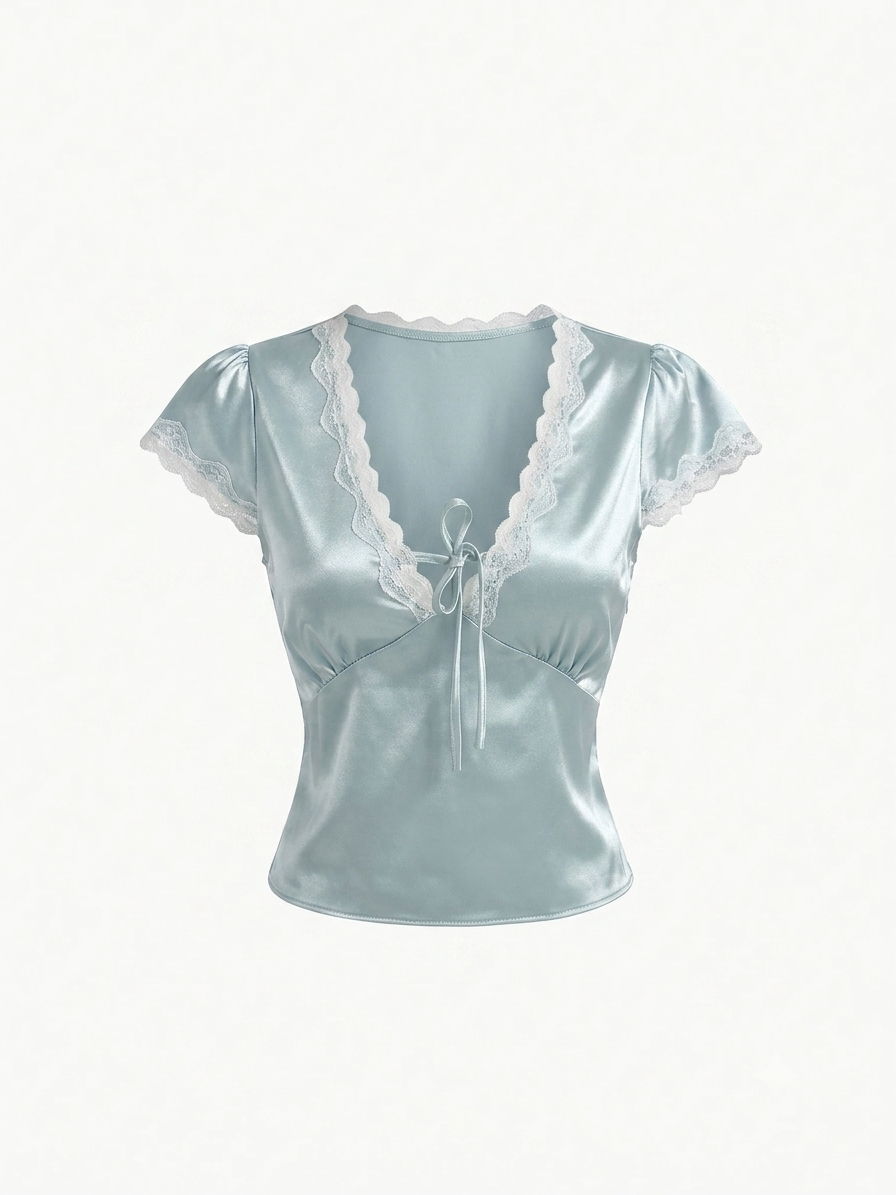 BLUSA AZUL CORTE V