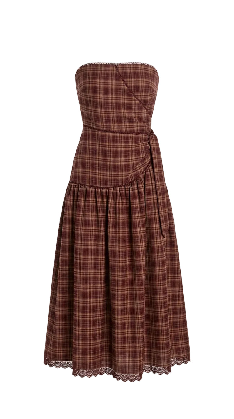 Vestido cafe rayas