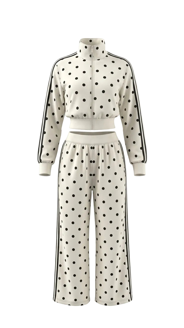 CONJUNTO BLANCO PUNTOS NEGROS
