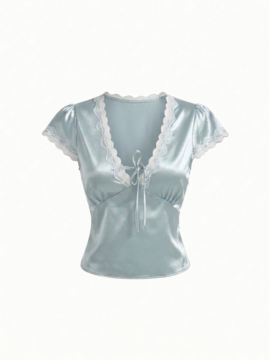 BLUSA AZUL CORTE V