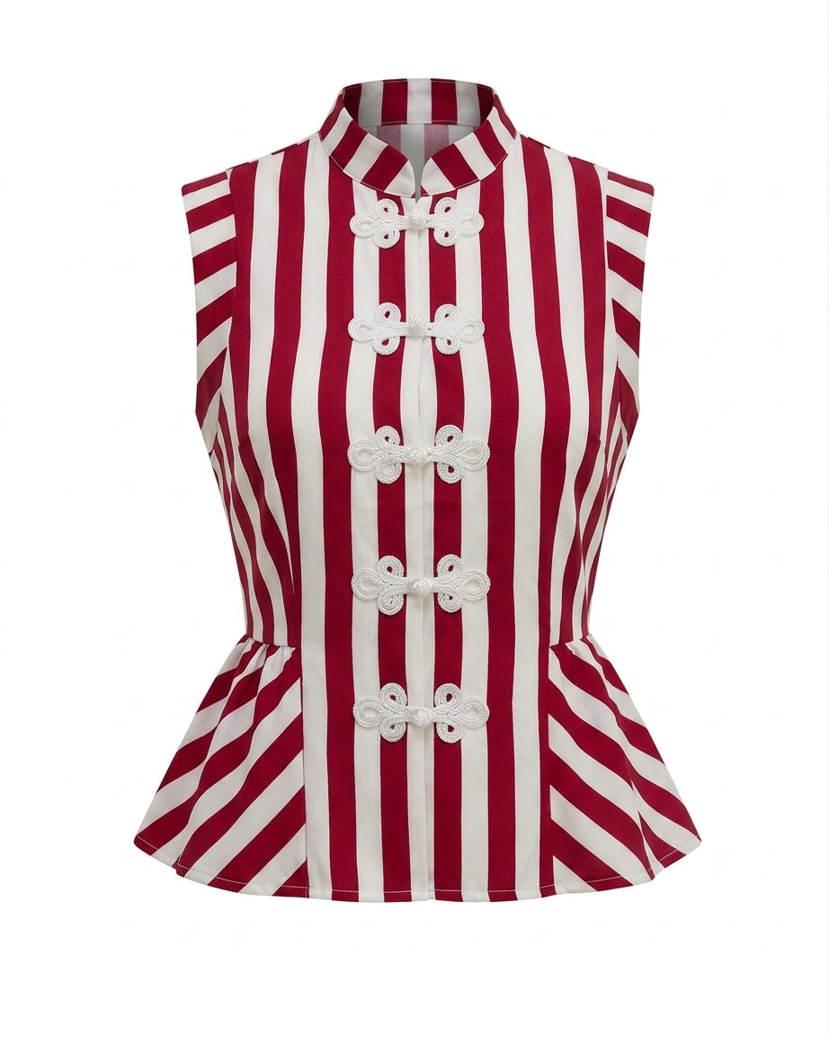 BLUSA RAYAS BLANCAS ROJAS