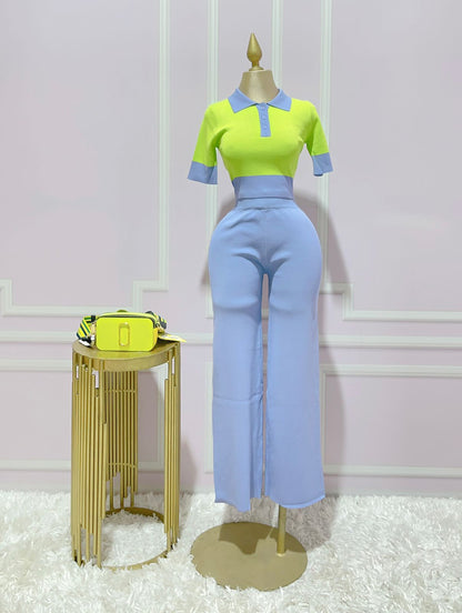 Set Lila/Verde/ Top / Pantalón