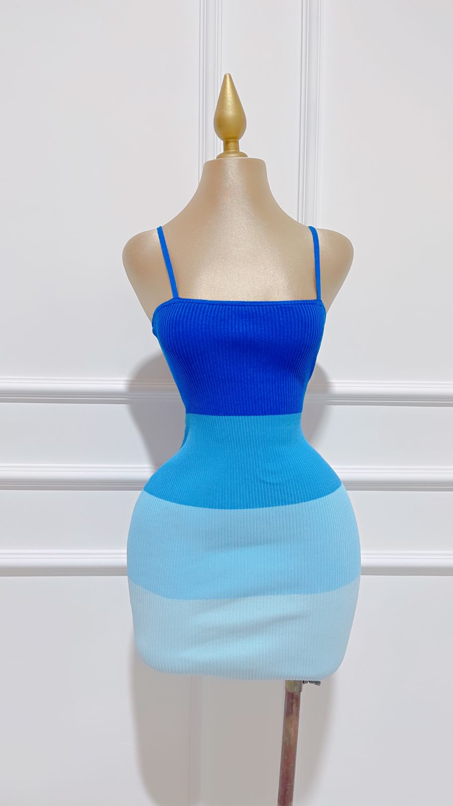 Vestido Mini Punto Azul/Multi