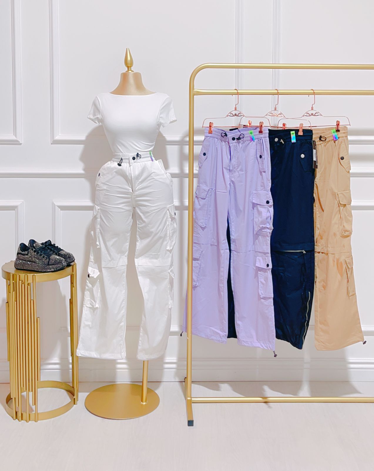 Pantalón Cargo Vibrant Blanco