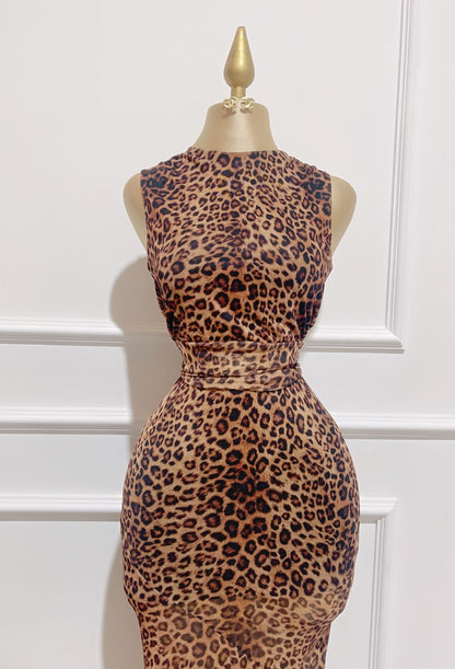 Top Lazo/Falda Larga Leopardo