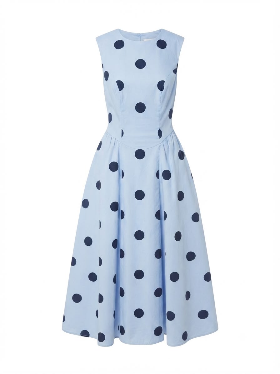 VESTIDO AZUL LUNARES